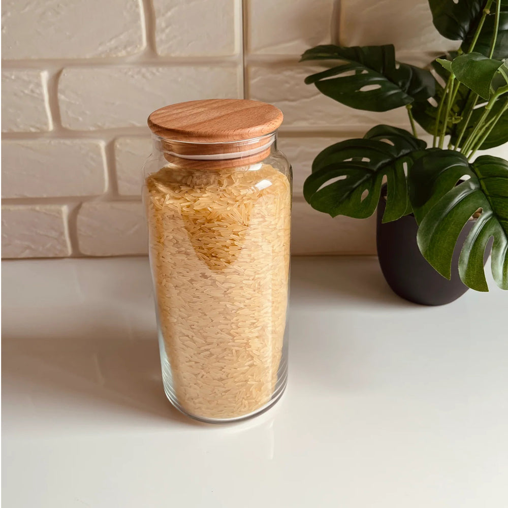 Novo Glass Jar with Wooden Lid - 1.5 L