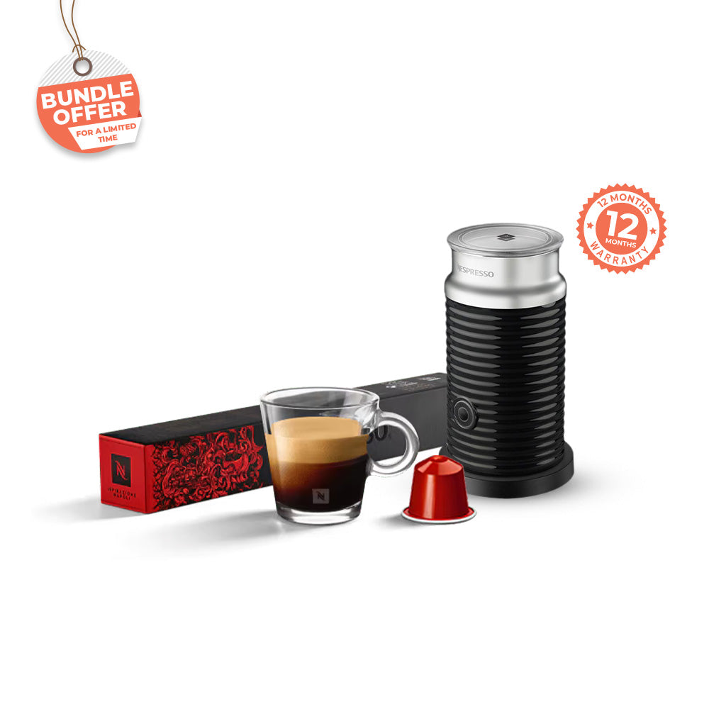 Bundle Offer : Nespresso Aeroccino 3 Black + Nespresso - Napoli - 10 capsules