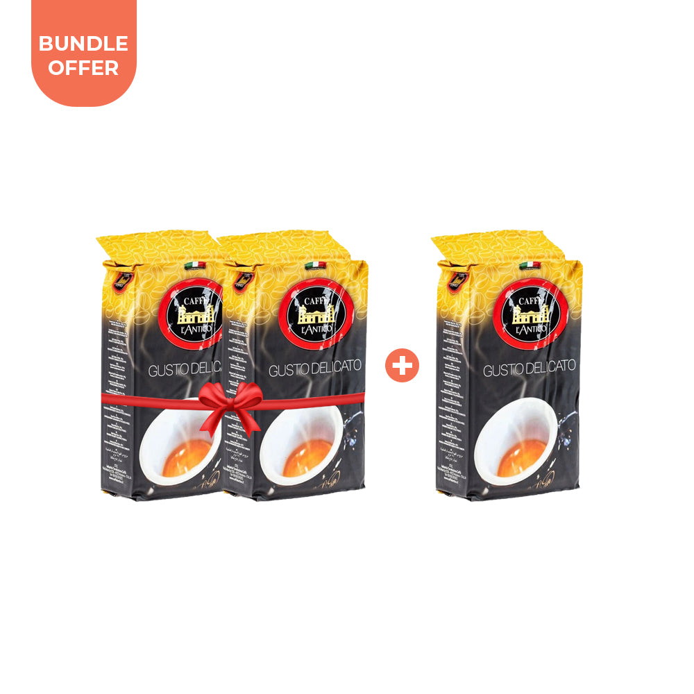 Bundle Offer ( Buy 2 Get 1 ) Caffe L'antico - Espresso Ground Coffee - Gusto Delicato - 250g