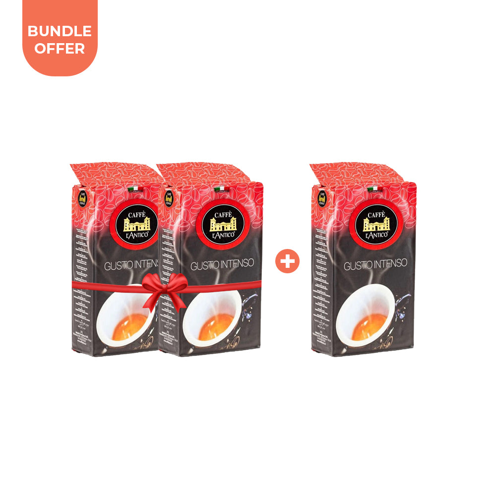 Bundle Offer (Buy 2 Get 1 ) Caffe L'antico - Espresso Ground Coffee - Gusto Intenso - 250g