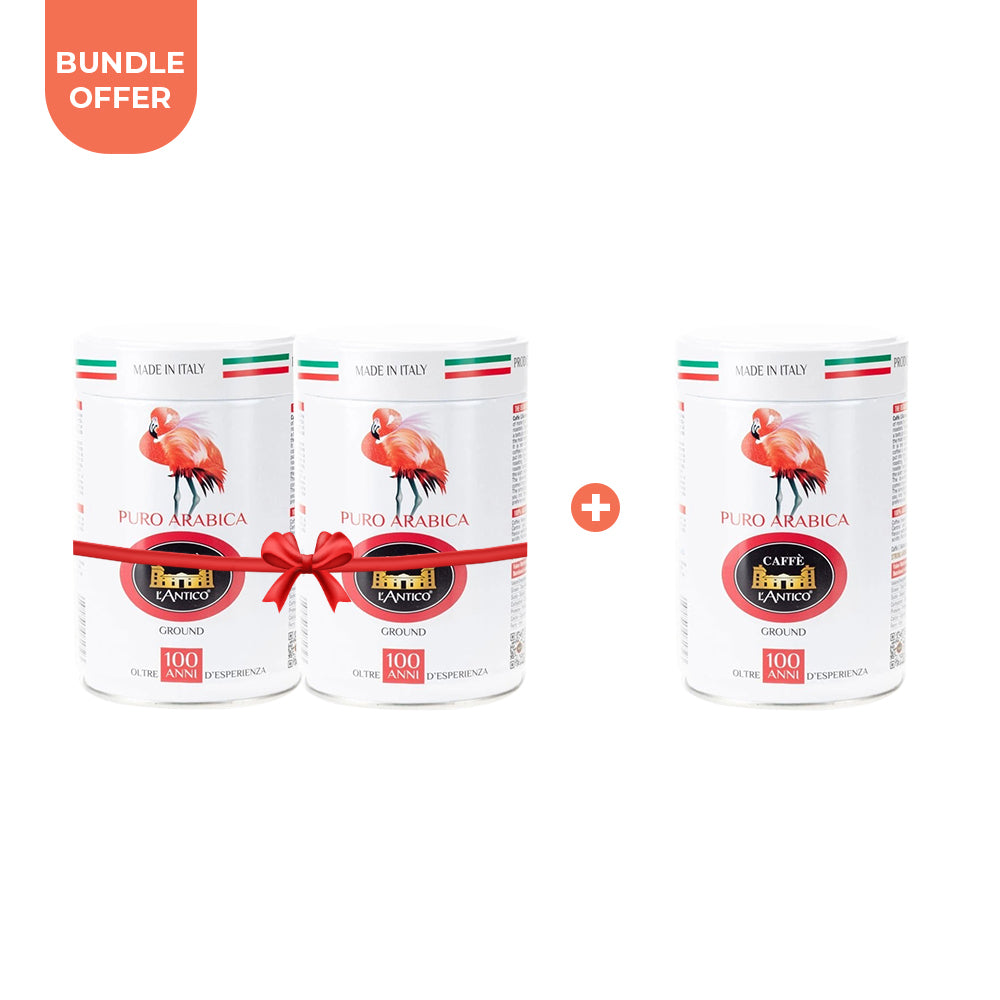 Bundle Offer (Buy 2 Get 1 ) Caffe L'antico - Ground Coffee - Puro Arabica - 250g