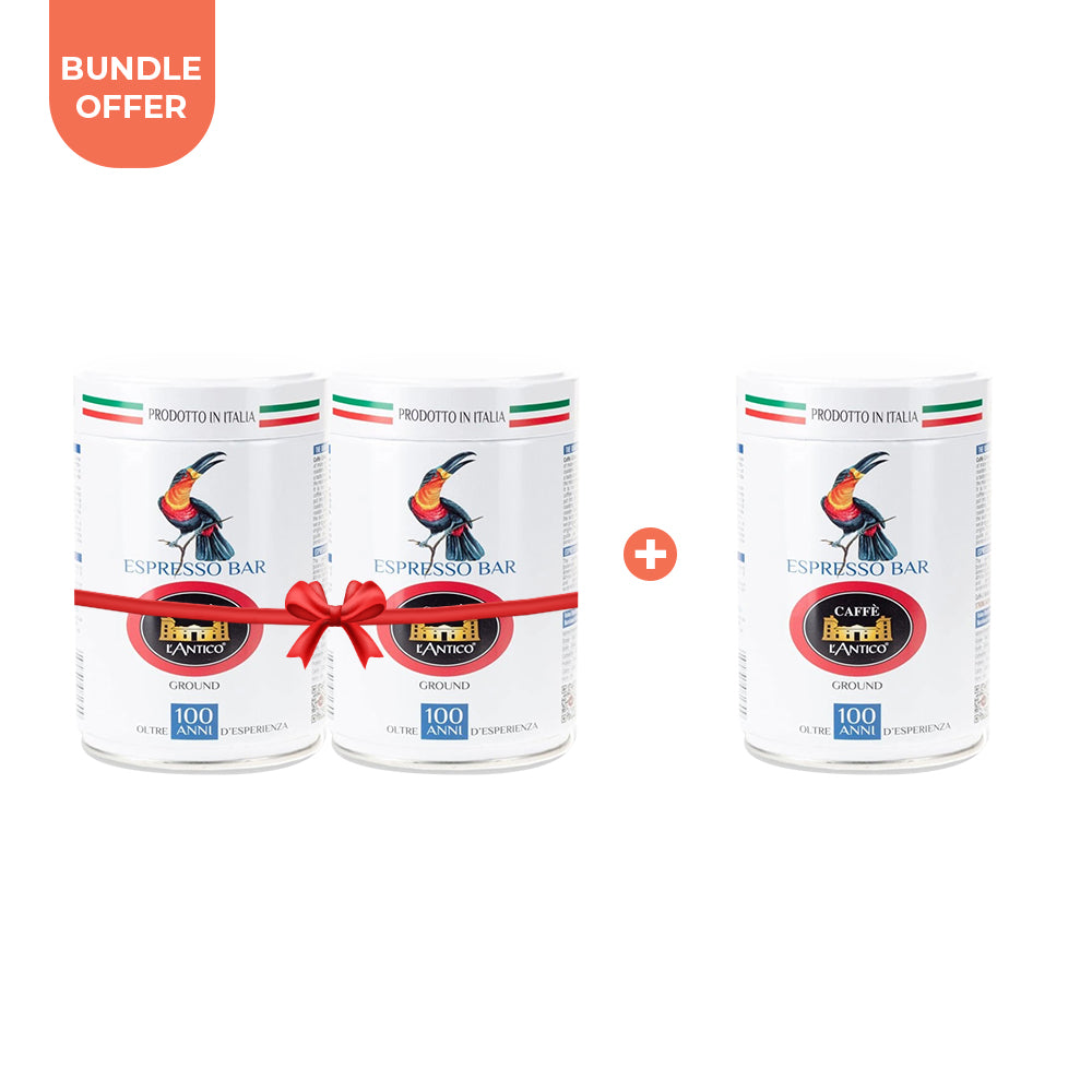 Bundle Offer ( Buy 2 Get 1 ) Caffe L'antico - Ground Coffee - Espresso Bar - 250g