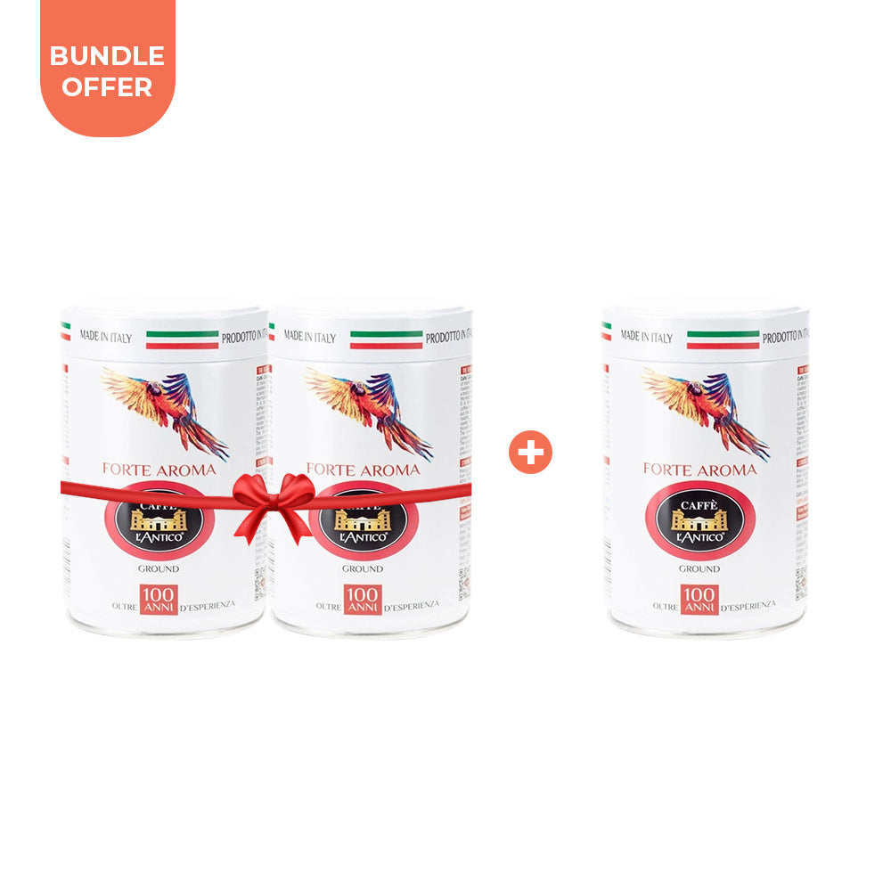 Bundle Offer ( Buy 2 Get 1 ) Caffe L'antico - Ground Coffee - Forte Aroma - 250g