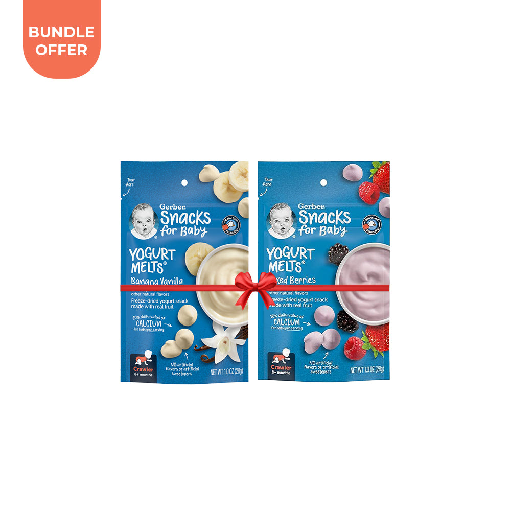 Bundle Offer : Gerber - Snacks For Baby - Yogurt Melts (Mixed Berries & Banana Vanilla )