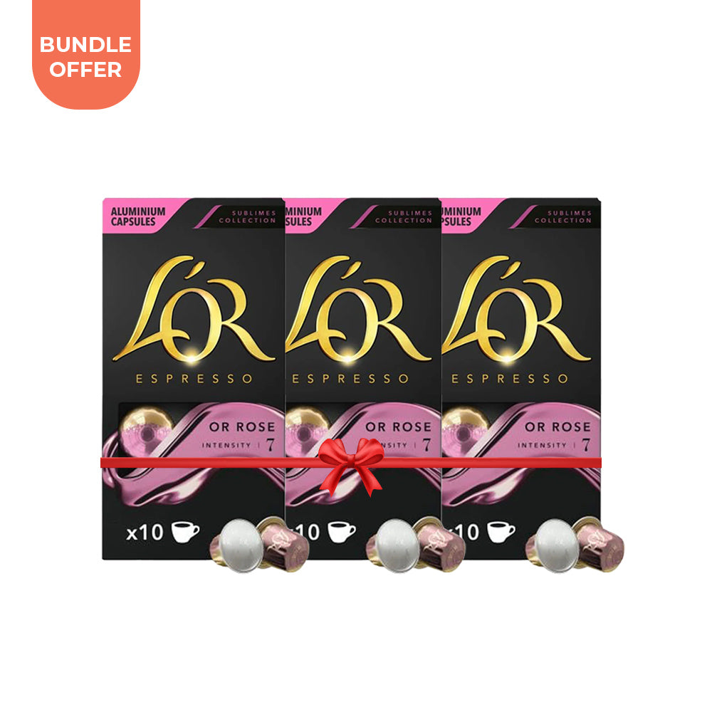 Bundle of 3 : L'OR Nespresso Compatible Espresso 7 OR Rose Pods