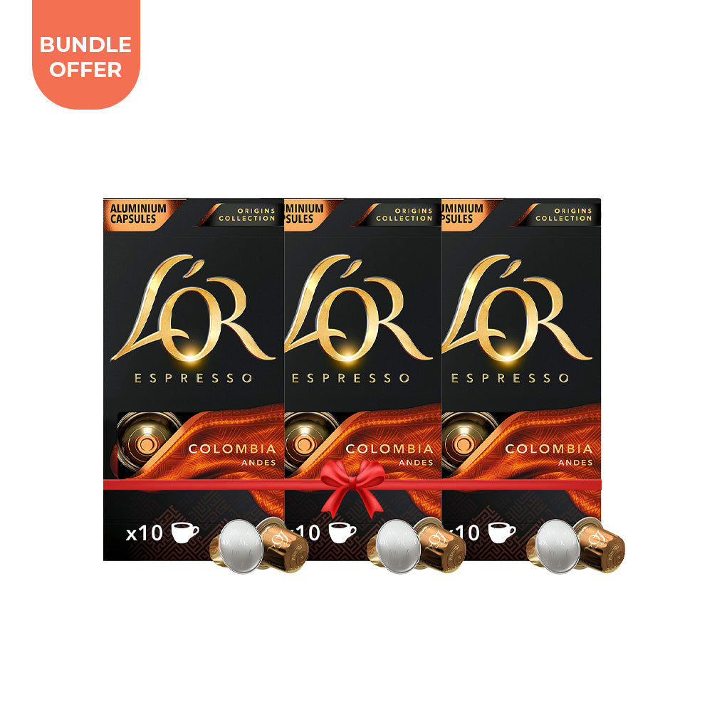 Bundle of 3 : L'OR Nespresso Compatible Colombia Andes Coffee Pods