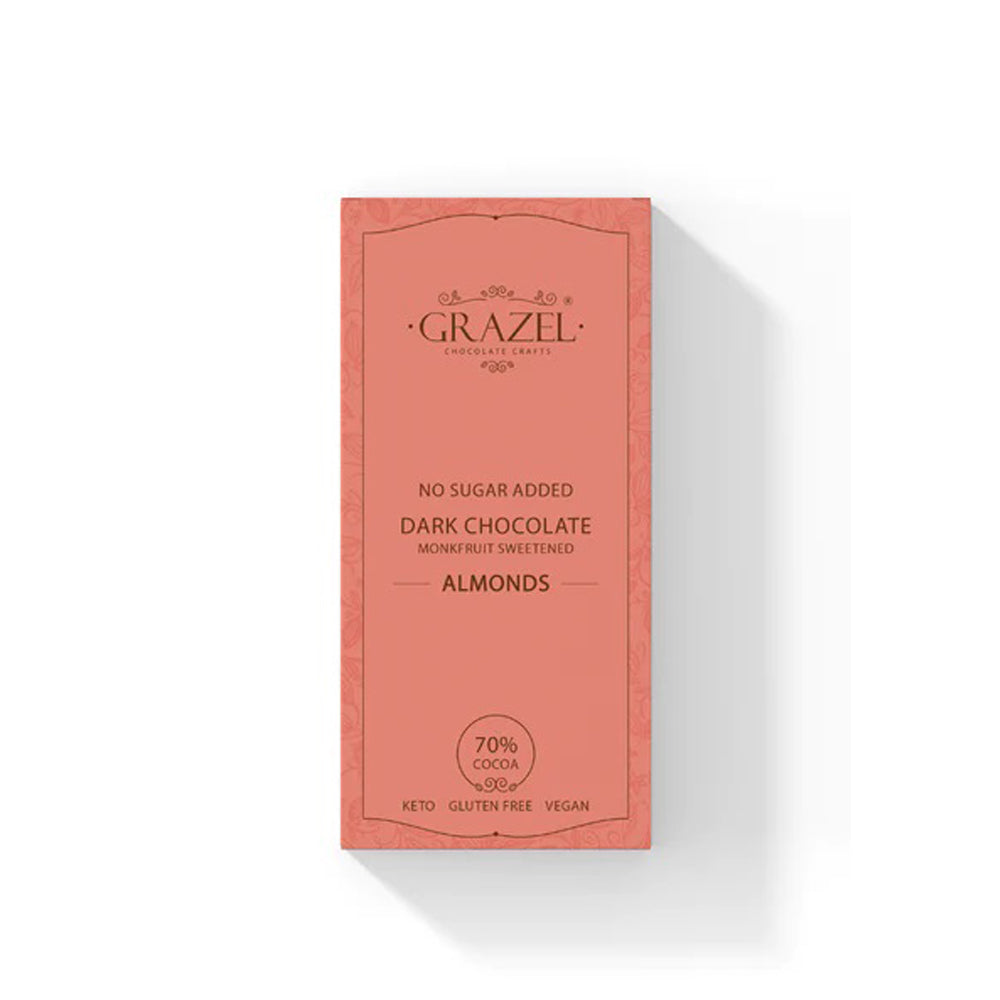 Grazel - 70% Sugar-Free Dark Chocolate - Almonds - 57g