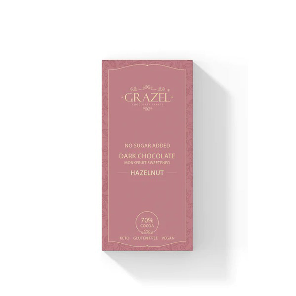 Grazel - 70% Sugar-Free Dark Chocolate - Hazelnut - 57g