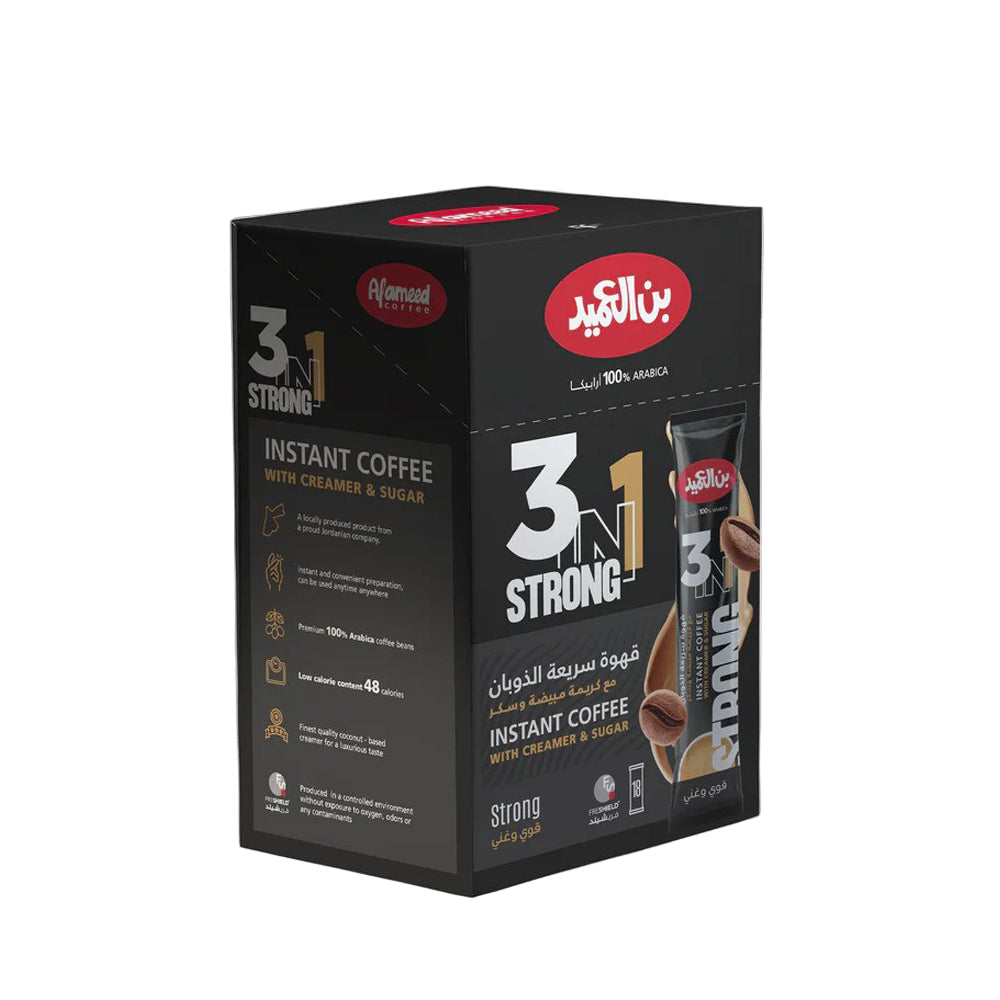 Al Ameed Strong - Instant Coffee - 3 in 1 - 18 Sachets