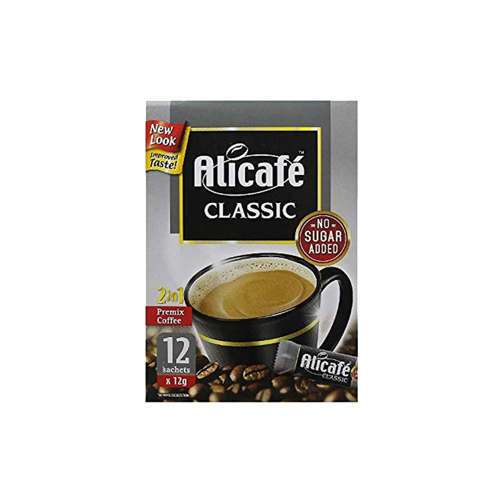 Alicafe Classic - 2 in 1 Instant Coffee - Sugar Free - 12 sachets