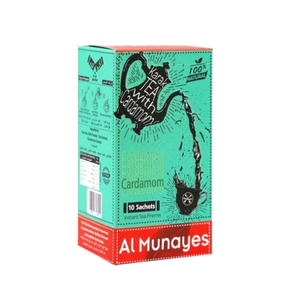 Almunayes - Instant Tea Premix - Karak Tea with Cardamom - 10 Sachets