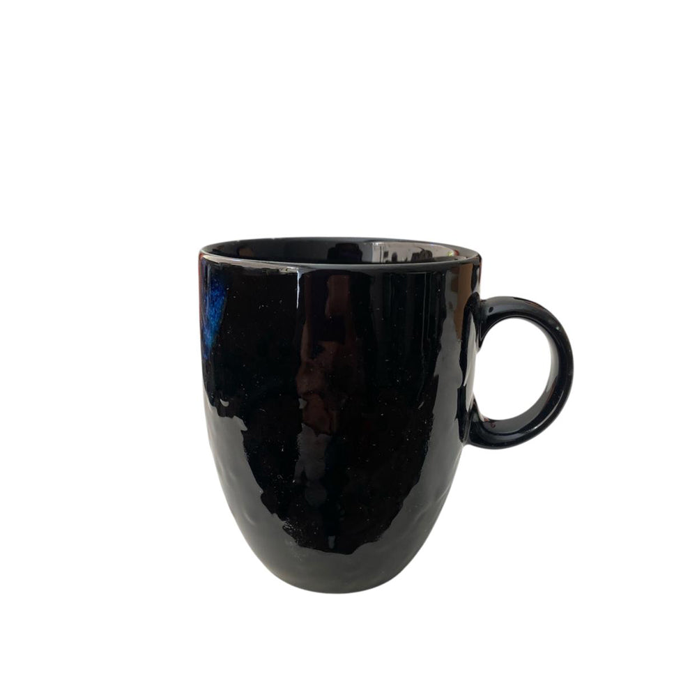 Grade A Porcelain Mug - Black with Touch of Blue - 220 mL