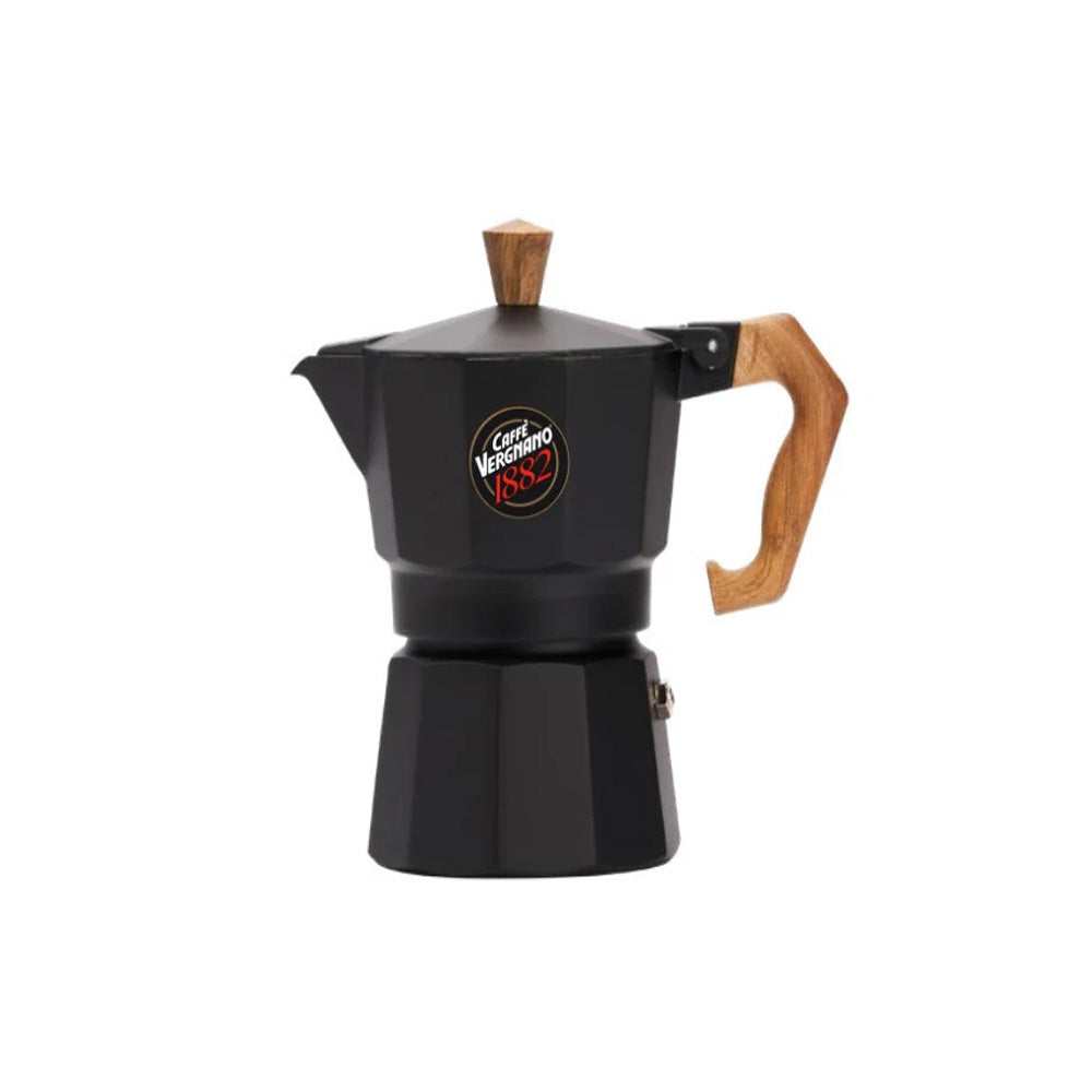 Caffe Vergnano - Moka Pot - 3 Cups - Espresso Maker - Black