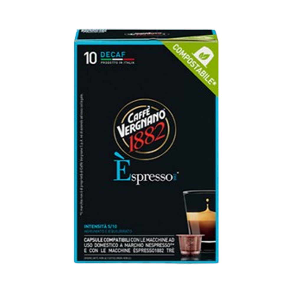 Caffe Vergnano - Nespresso Compatible - Espresso Decafe - 10 Capsules
