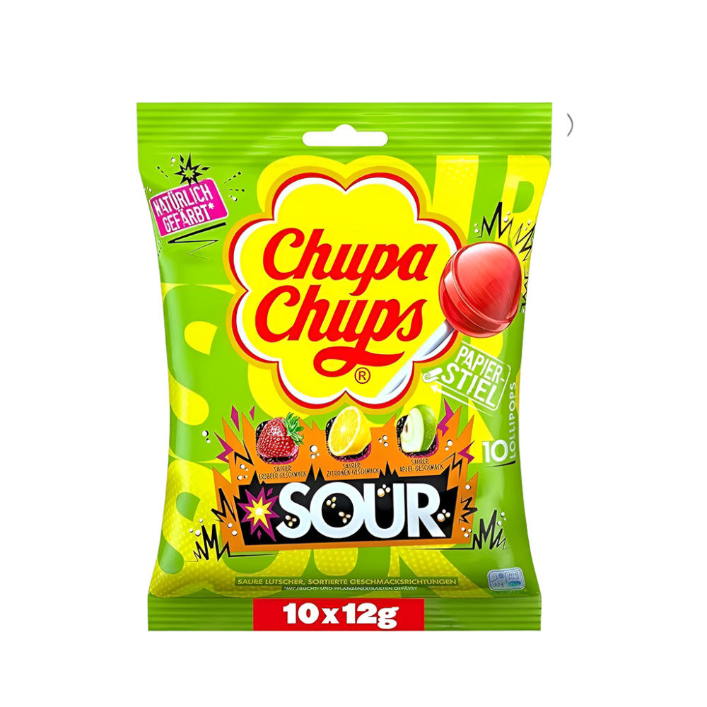 Chupa Chups - Sour - 3 Flavors - 10 lollipops