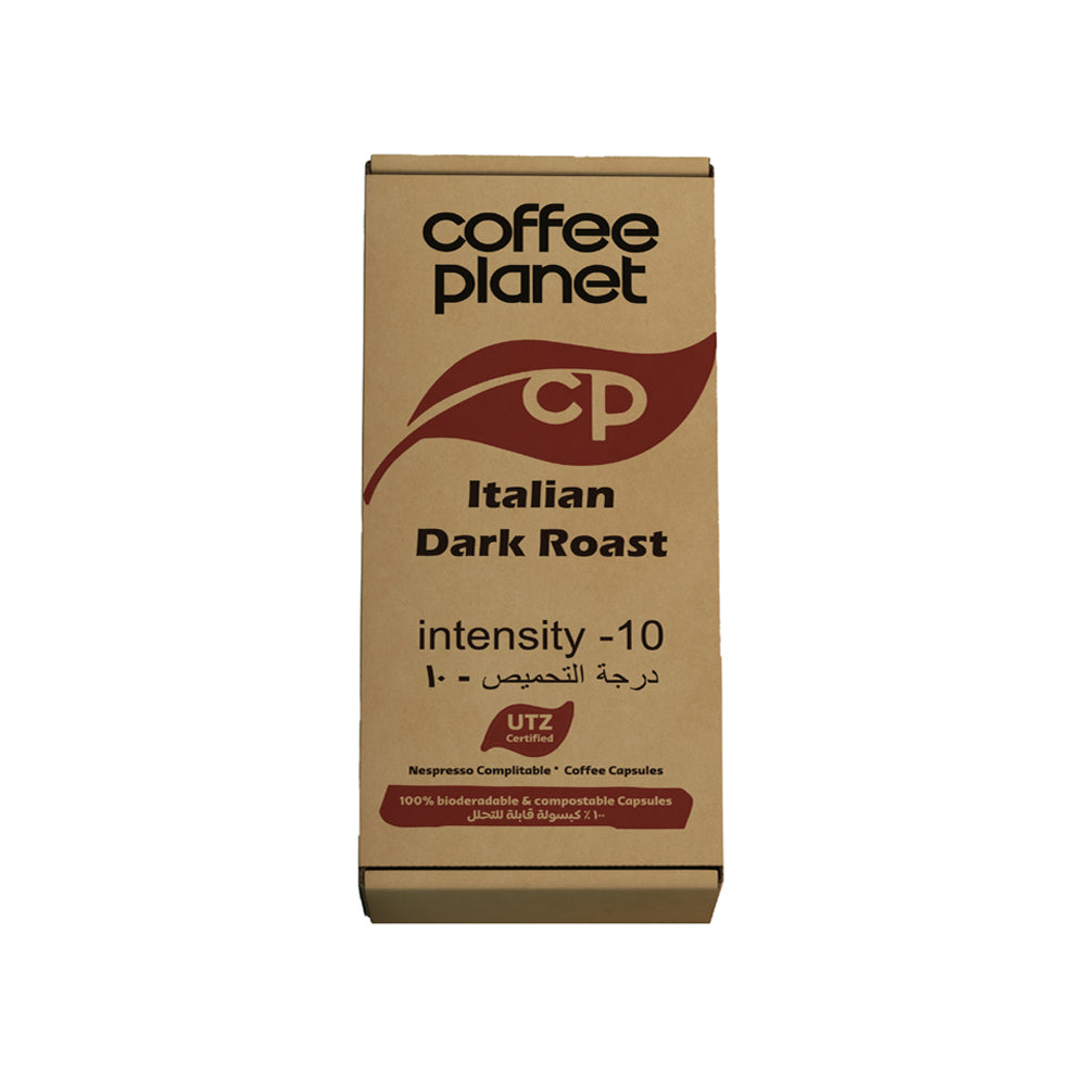 Coffee Planet  - Nespresso Compatible -  Italian Dark Roast - 10 Capsules