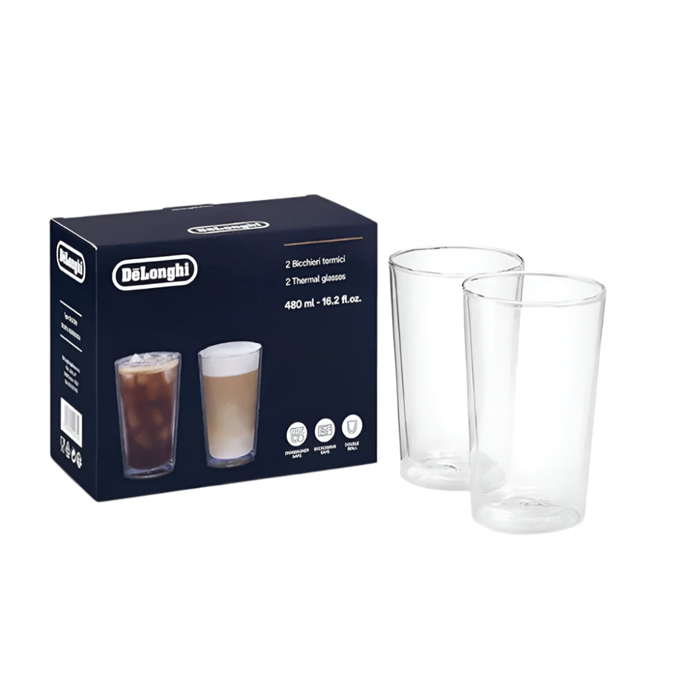 Delonghi Double Walled Amricano Glasses - Pack of 2 - 480mL
