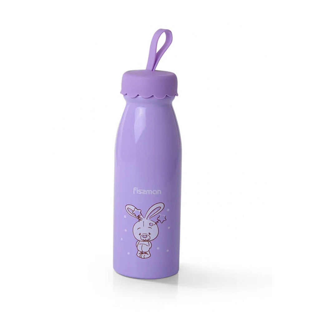 Fissman - Double Wall Stainless Steel Vacuum Flask Portable Thermos for Kids - 450 ml - Purple