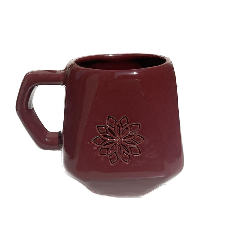 Handmade Pottery Mug - Gem - Burgundy