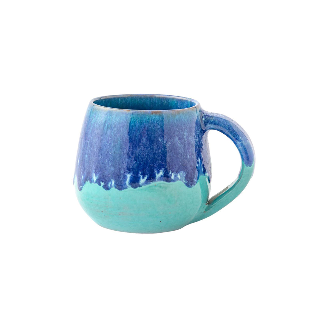Handmade Pottery Mug- Deep Sea Waves - Blue - 275 mL