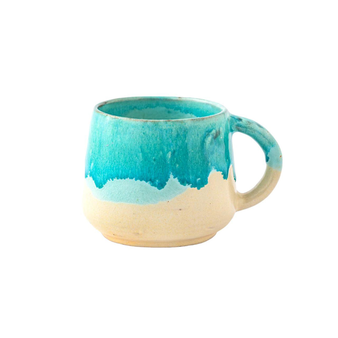 Handmade Pottery Mug- Sea Waves - Off White - 300 mL