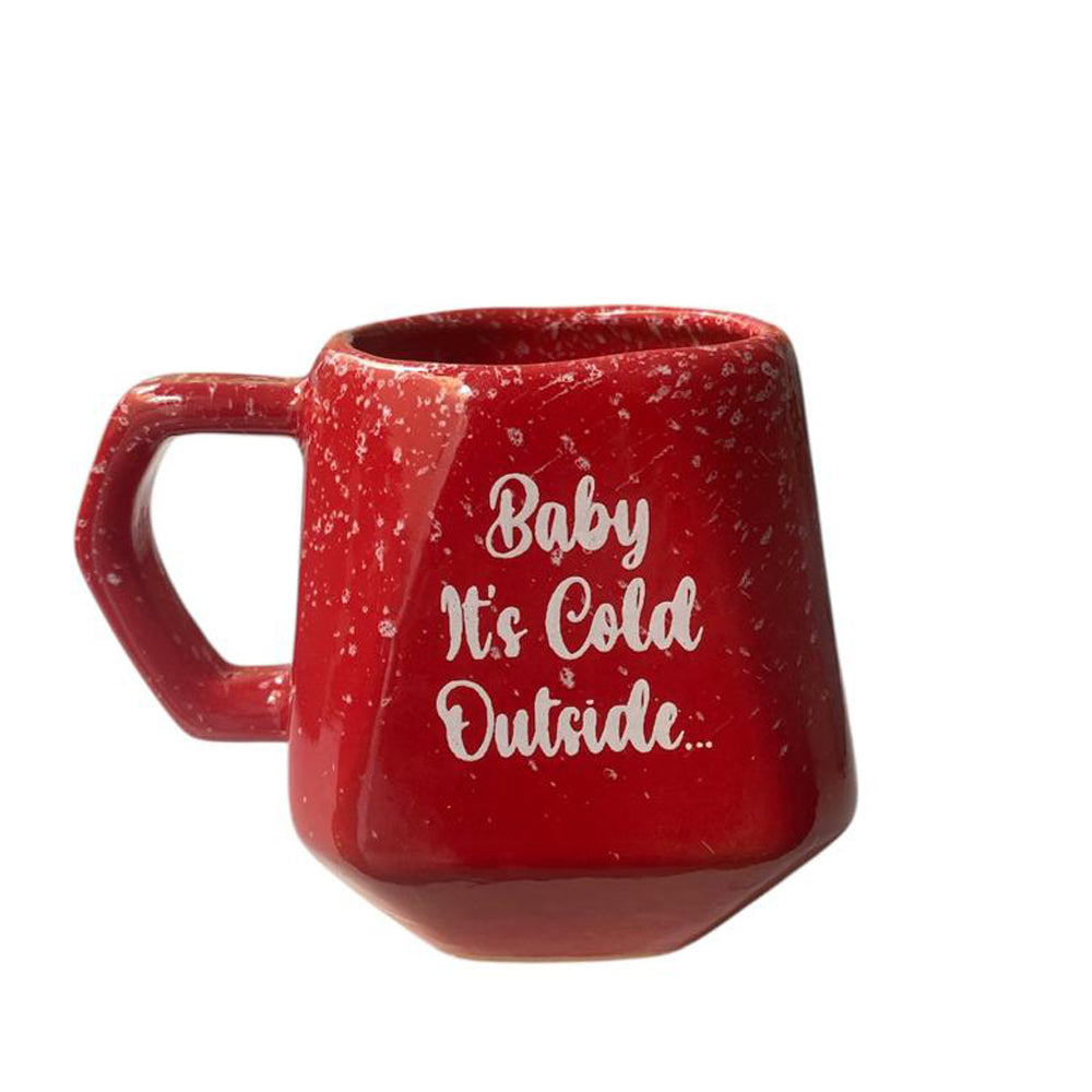 Handmade Pottery Mug - Christmas Mug - Red - 450 ml