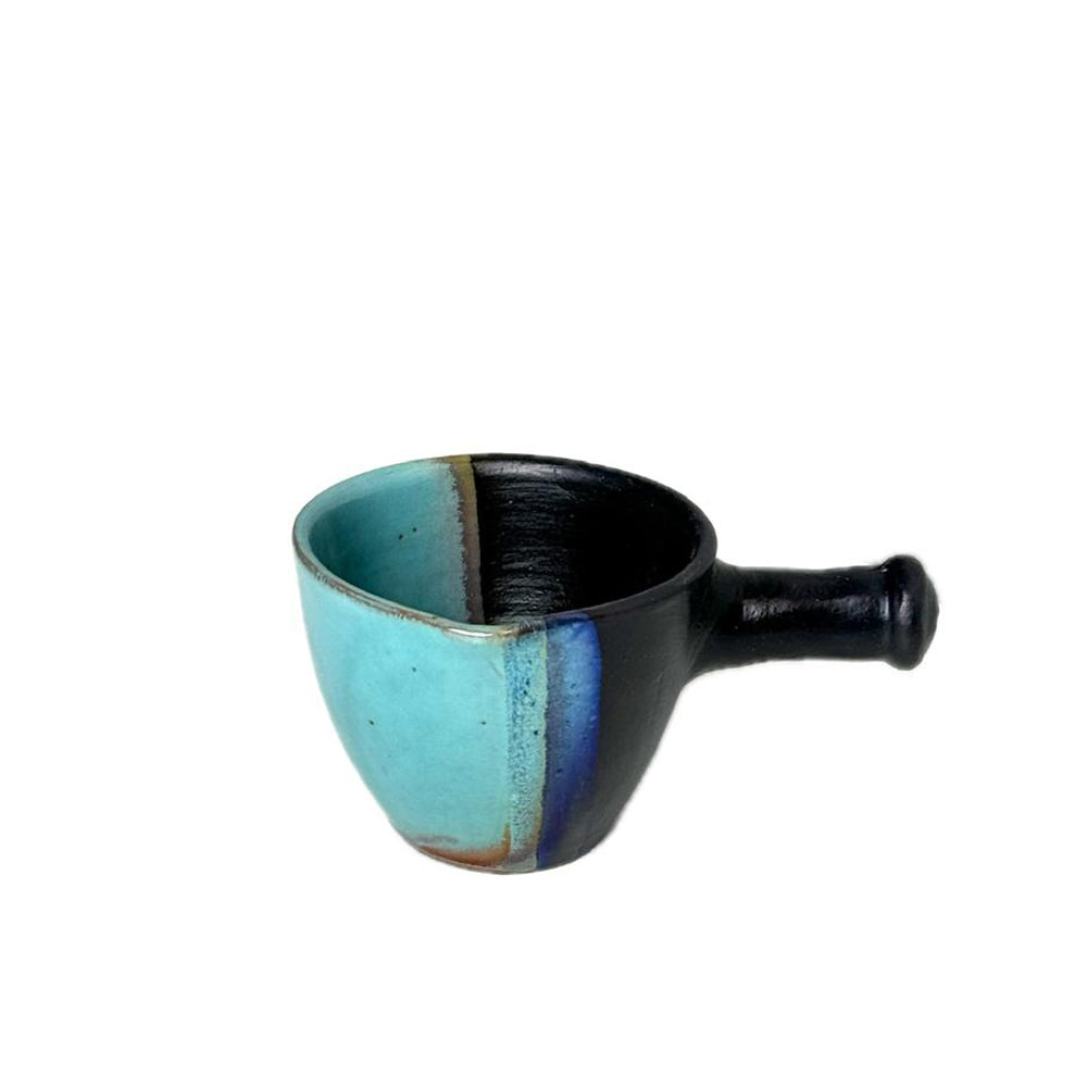 Handmade pottery Coffee Pot - Blue & Turquoise - 75 ml