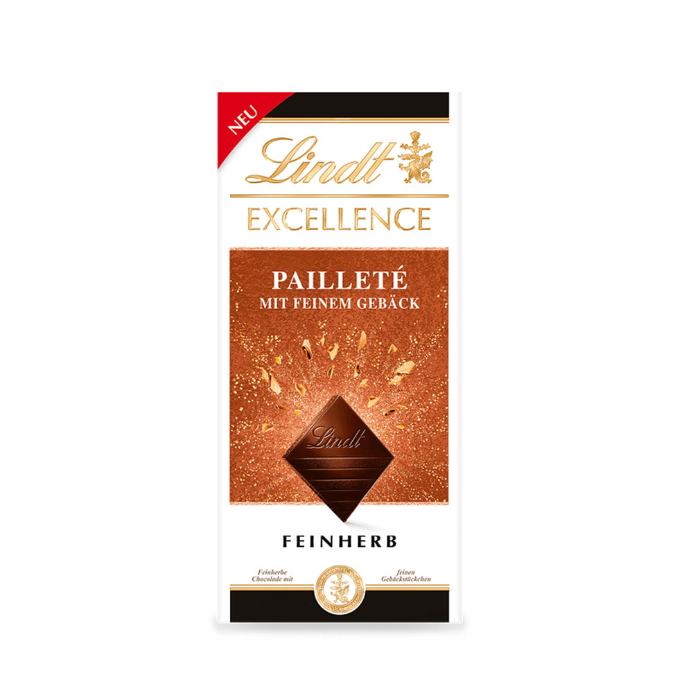 Lindt Excellence - Pailleté with fine pastry - 100g