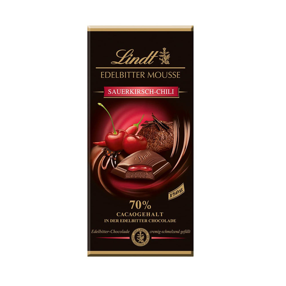 Lindt - Edelbitter Mousse Sauerkirsch-Chili - 150g – Fengany Lindt - Edelbitter Mousse Sauerkirsch-Chili - 150g – Fengany