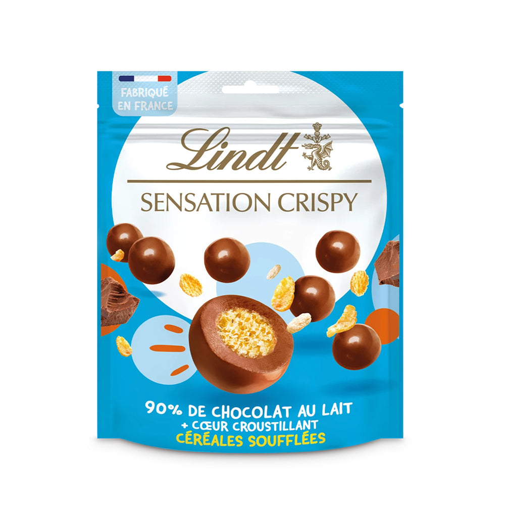 Lindt - SENSATION CRISPY Milk Chocolate Bonbons with Puffed Rice - 140g
