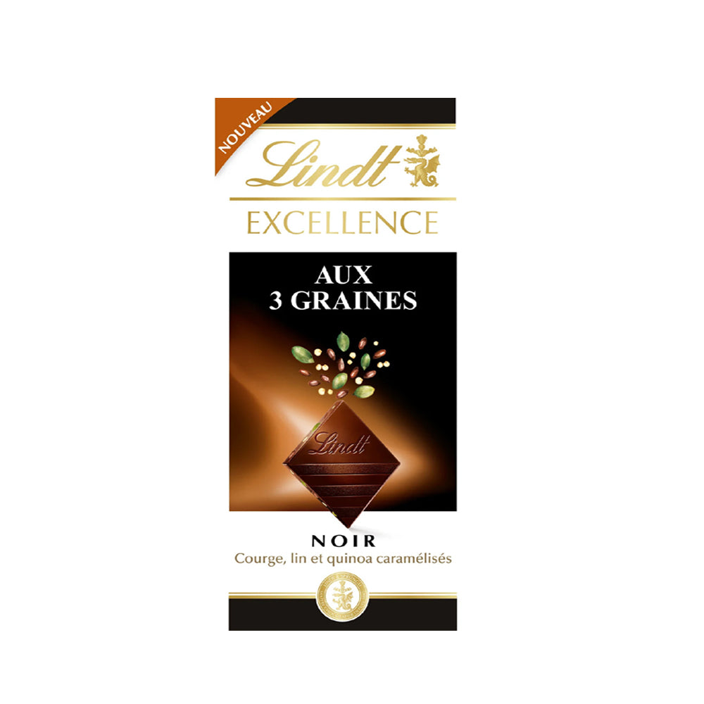 Lindt Excellence - 3 Graines - 100g (Best Before 31/10/2025)