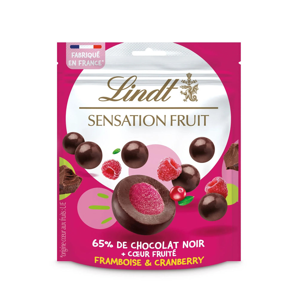 Lindt - Sensation Fruit - Dark Chocolate Raspberry & Cranberry - 160g