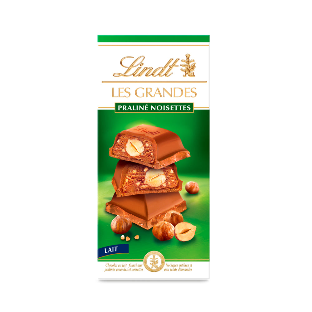 Lindt Les Grandes - Milk Chocolate Praline Hazelnut - 225g