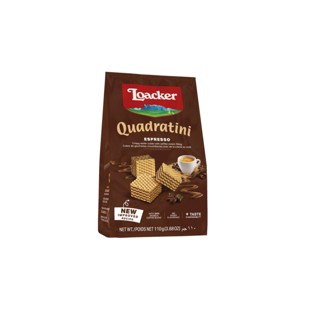 Loacker - Quadratini Chocolate Wafer Cubes - Espresso - 110 g