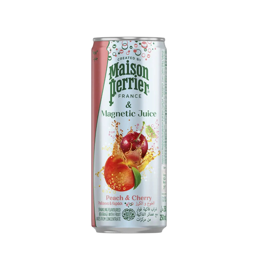 Maison Perrier- Sparkling Water with Fruit Juices - Magnetic Juice Peach & Cherry - 250mL
