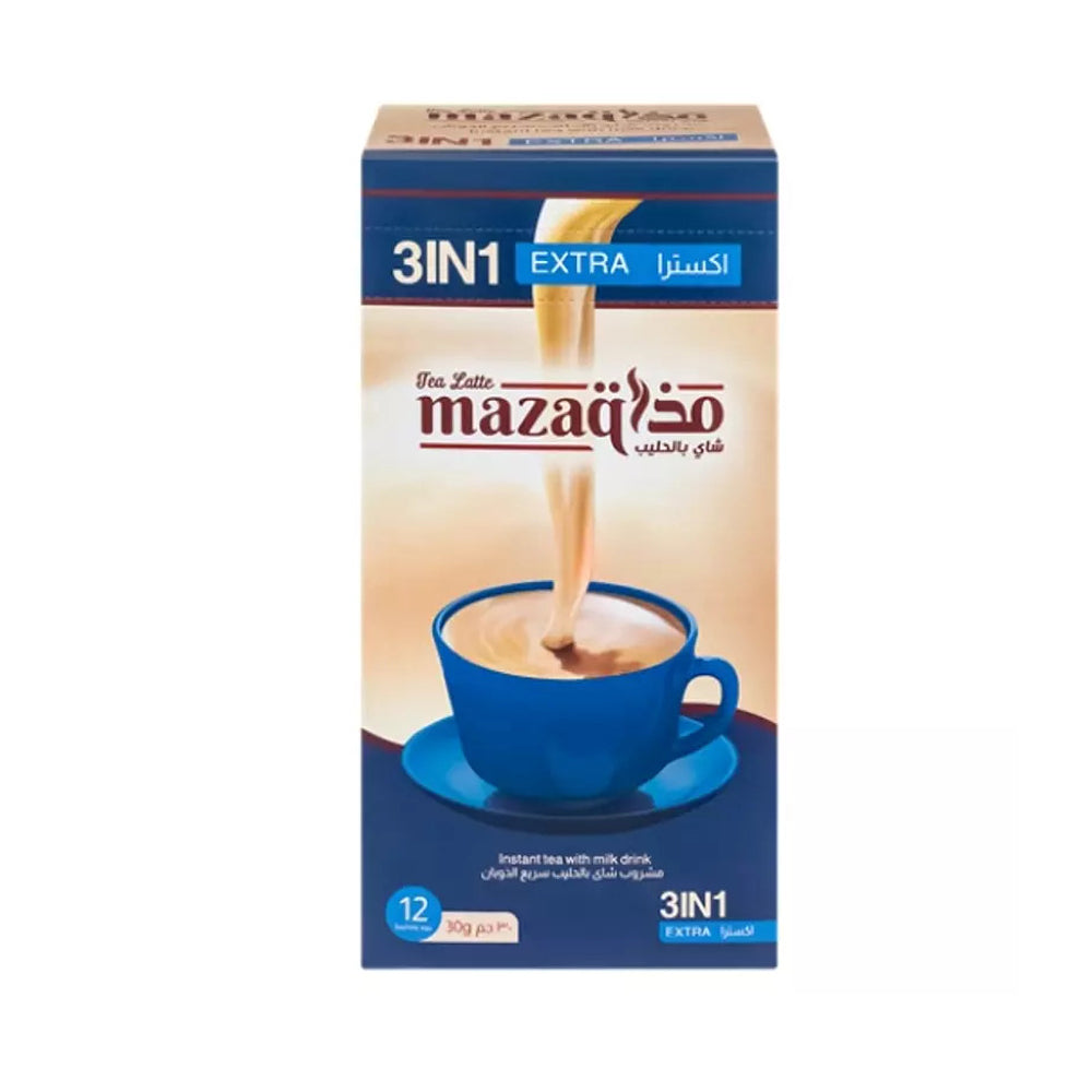 Mazaq Tea latte - Instant Tea With Milk Drink - Extra 3 in 1 - 12 Sachet