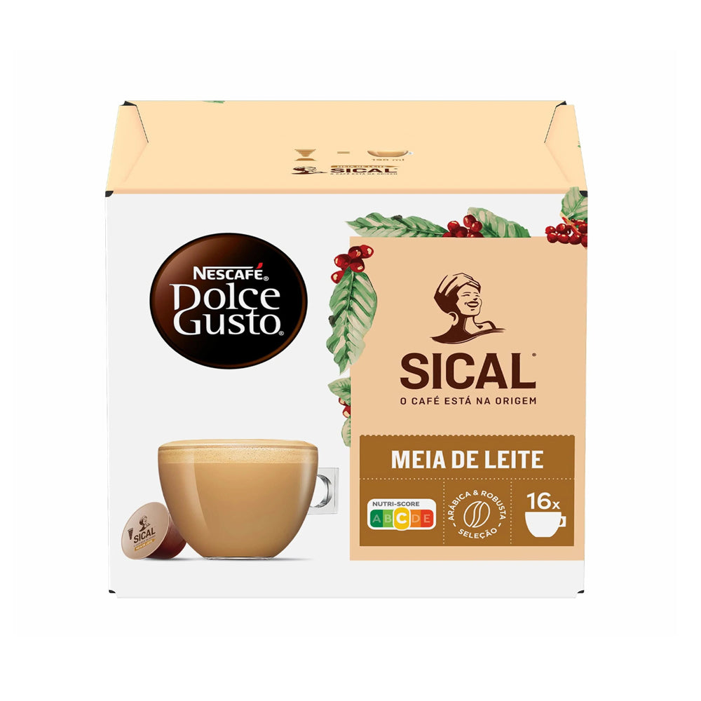 Nescafe Sical Meia De Leite - Dolce Gusto Compatible - 16 Capsules
