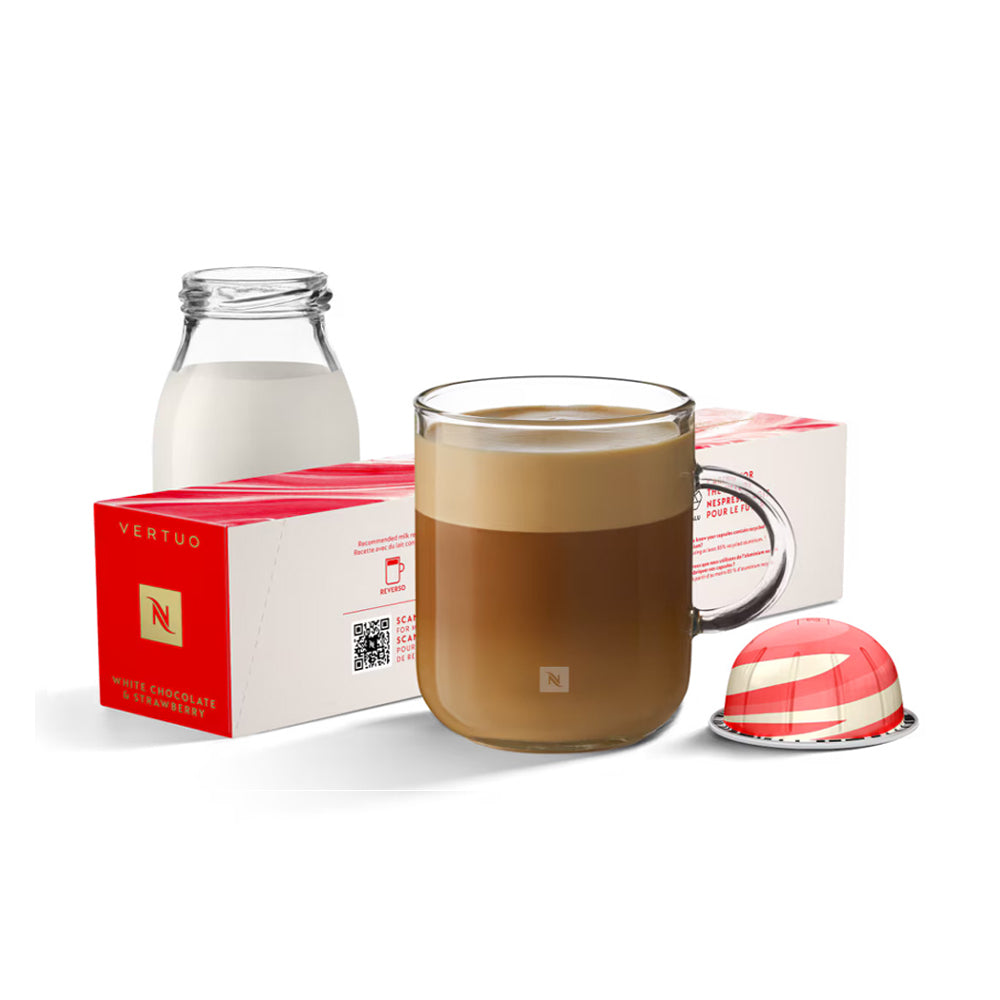 Nespresso Vertuo Compatible - White Chocolate & Strawberry - 10 Capsules