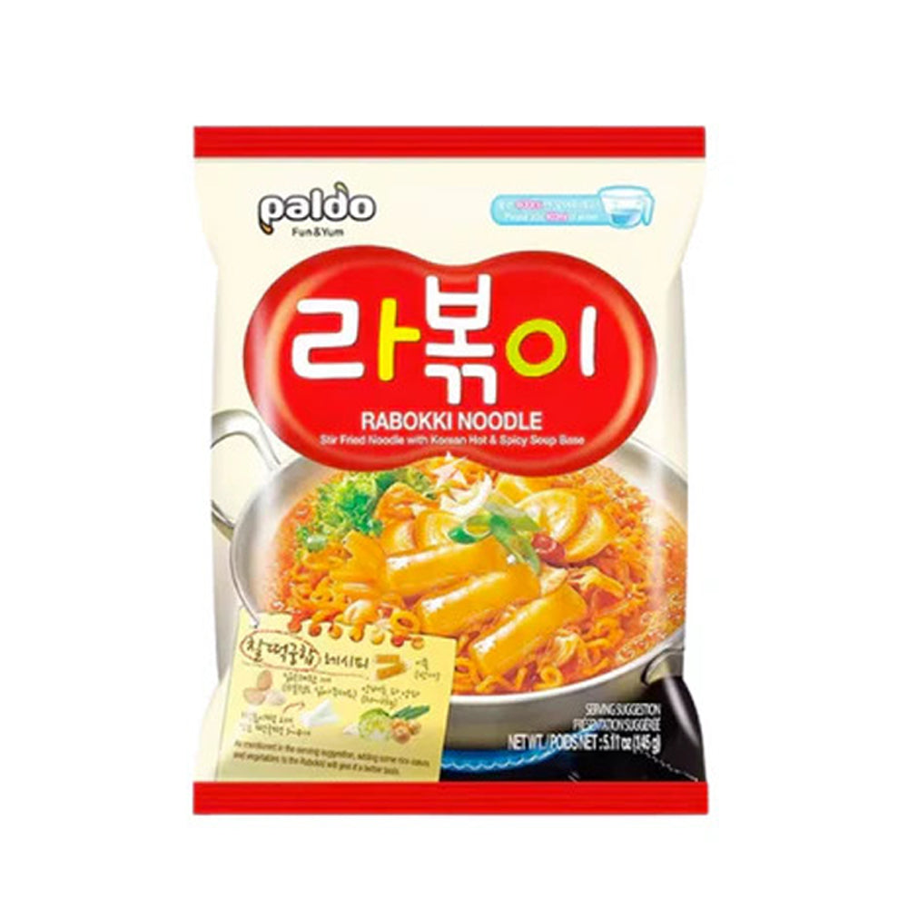Paldo - Rabokki Noodles - Stir Fried Noodles With Korean Hot & Spicy Soup Base - 135g