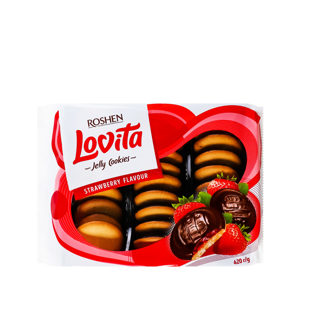 Roshen - Lovita Jelly Cookies - Strawberry Flavour - 420g