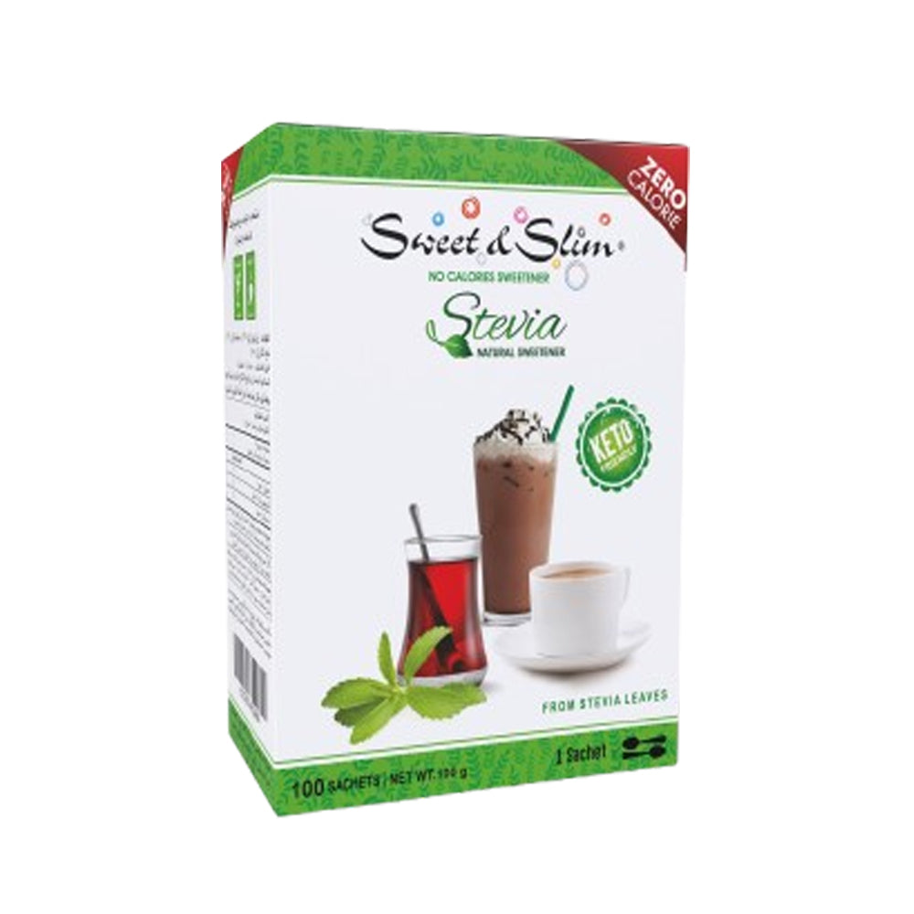 Sweet & Slim - Stevia Natural Sweetener - 100 sachets