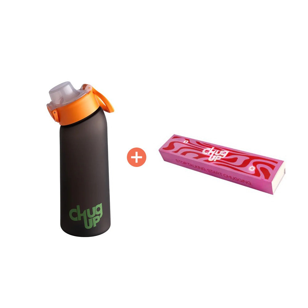 Bundle offer : Chug Up - Bottle Classic Black and Orange + pack of 5 flavored pods