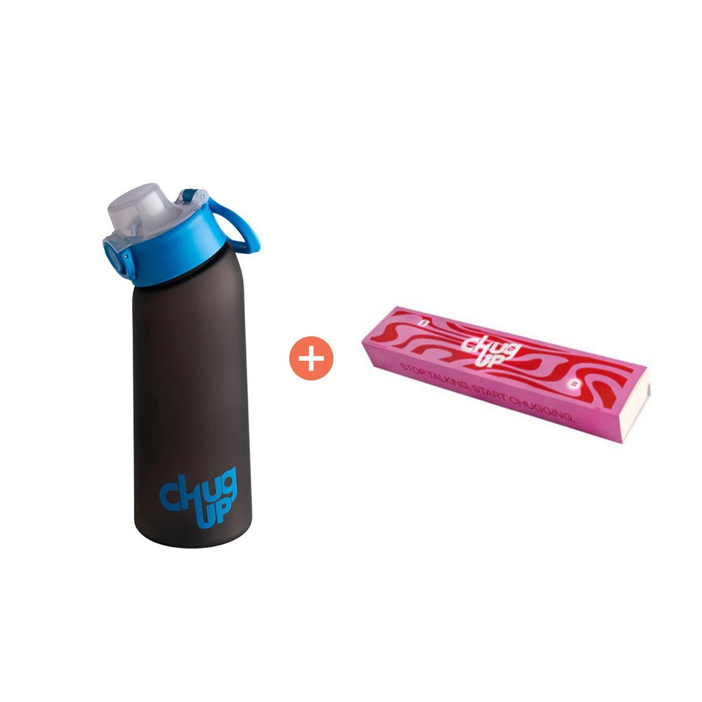 Bundle offer : Chug Up - Bottle Classic Black and Blue + pack of 5 flavored pods
