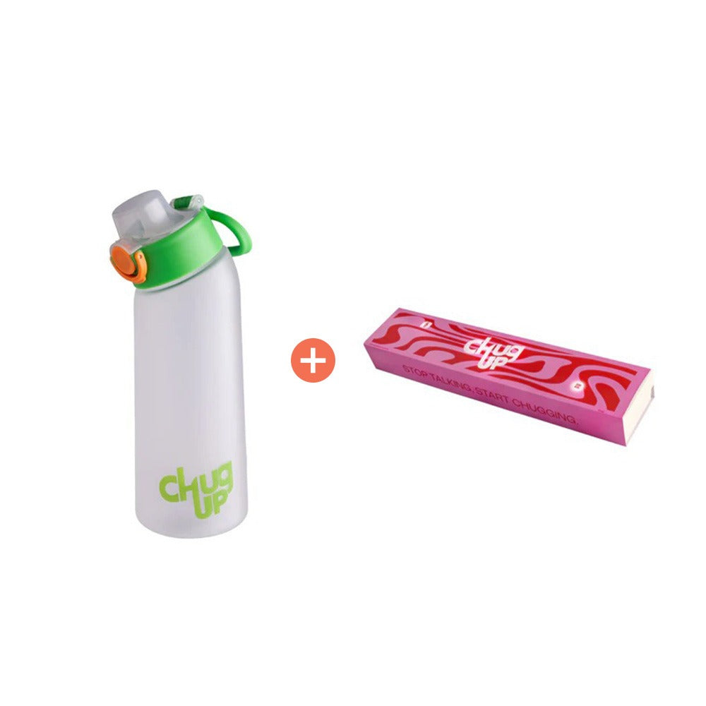 Bundle offer : Chug Up - Bottle Classic White and Green + pack of 5 flavored pods