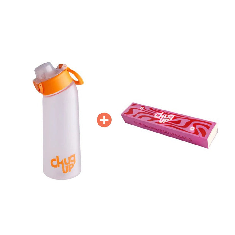 Bundle offer : Chug Up - Bottle Classic White and Orange + pack of 5 flavored pods
