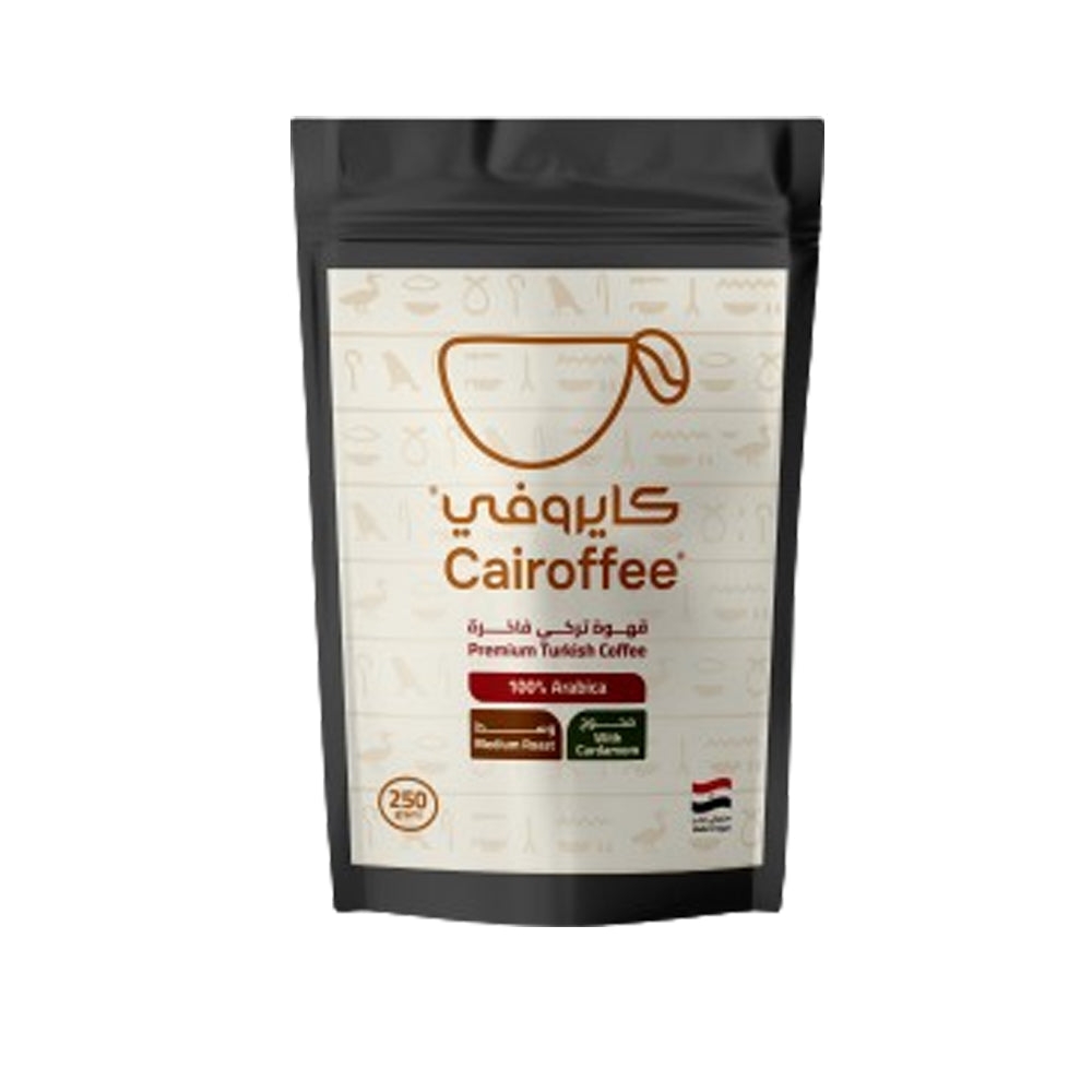 Cairoffee - 100% Arabica Turkish Coffee - With Cardamom- Medium Roast - 250g