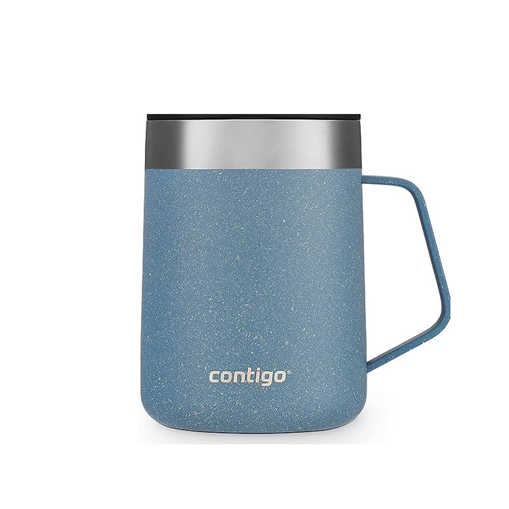 Contigo - Streeterville Stainless Steel Travel Mug with Splash-Proof Lid, 14oz Vacuum-Insulated Coffee Mug with Handle & Grip Base to Prevent Slipping, Dishwasher Safe, Dark Ice
