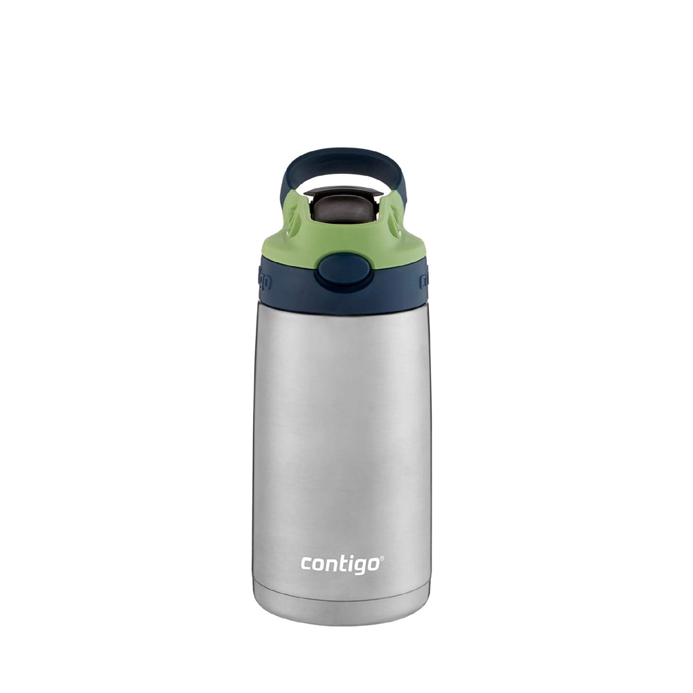 Contigo Kids - Stainless Steel Water Bottle with Autospout Straw - 13oz/385 mL - Blueberry & Green Apple