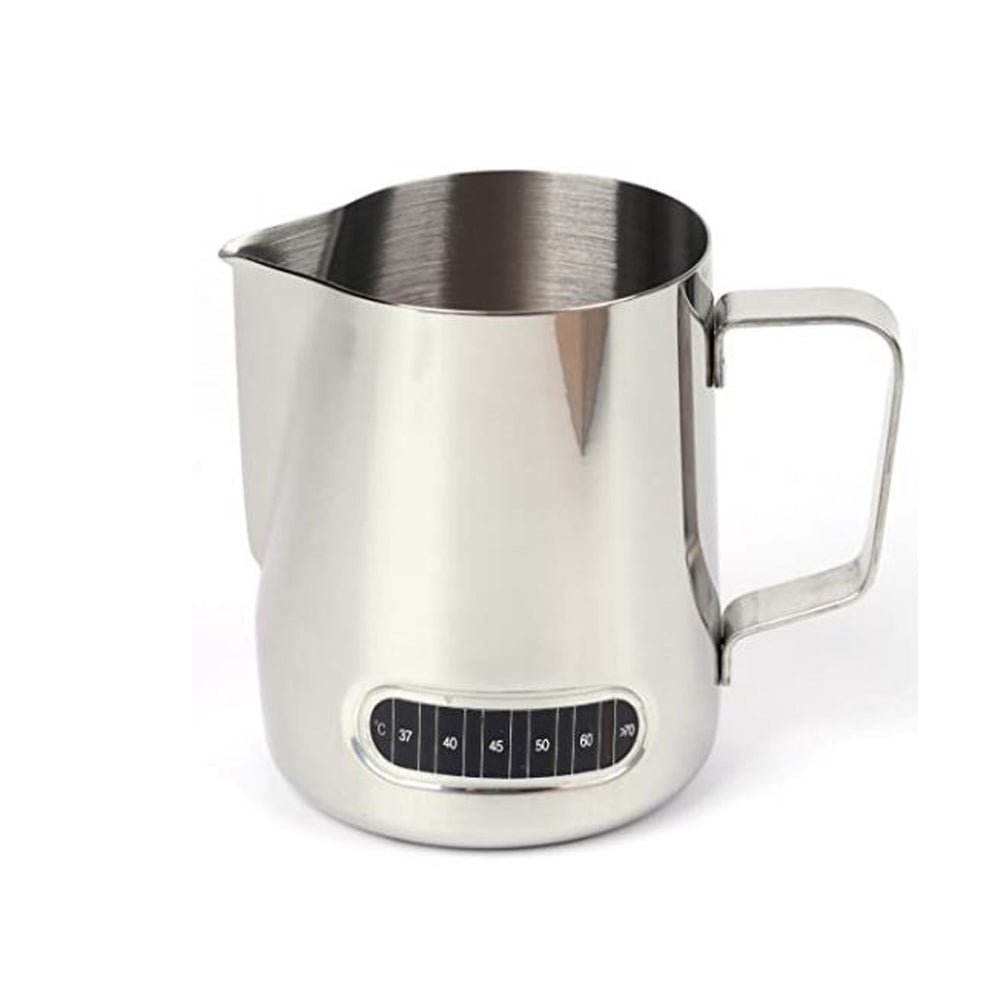 Stainless Steel Milk Frothing Pitcher with Thermometer - 600 mL