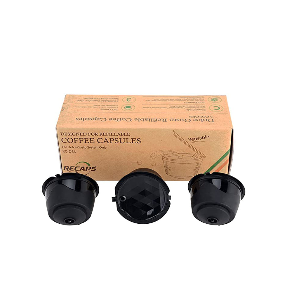 RECAPS - Refillable Capsules- Dolce Gusto Compatible - 3 Pack - Colors
